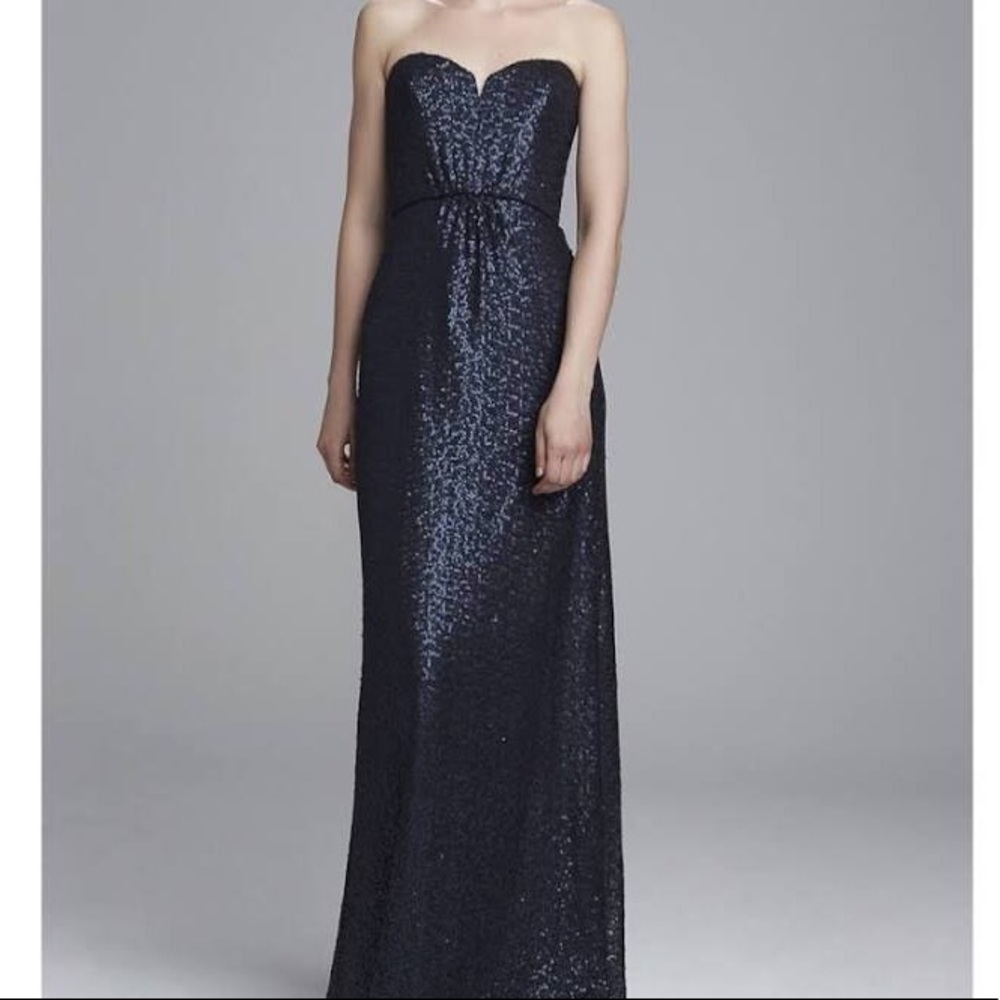 Amsale “Spencer” Navy Blue sequin gown